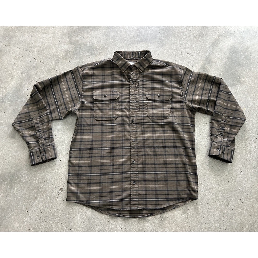 Poncho Fishing Shirt Plaid Telluride Midweight Performance Flannel Sz L